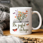 Vintage Wildflower Bible Be Joyful In Hope Mug