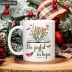 Vintage Wildflower Bible Be Joyful In Hope Mug