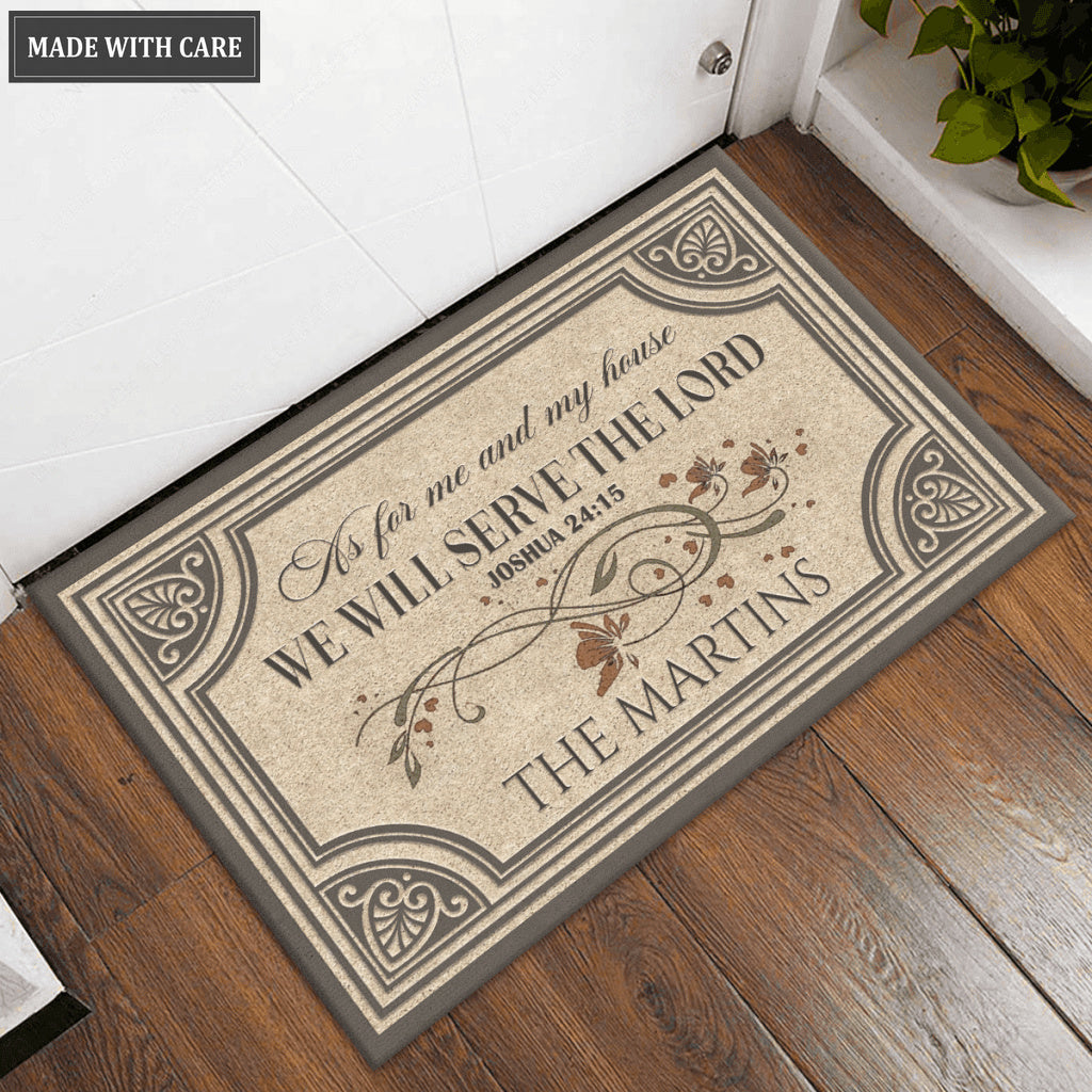 Personalized Family Home As For Me And My House We Will Serve The Lord Doormat
