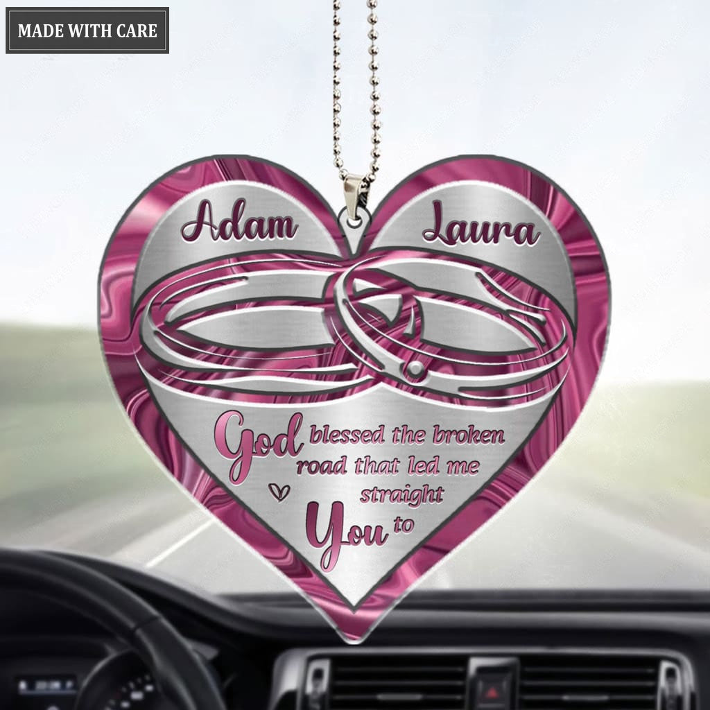 Printfamily M49 Wedding Anniversary God Blessed Personalized Couple Ornament