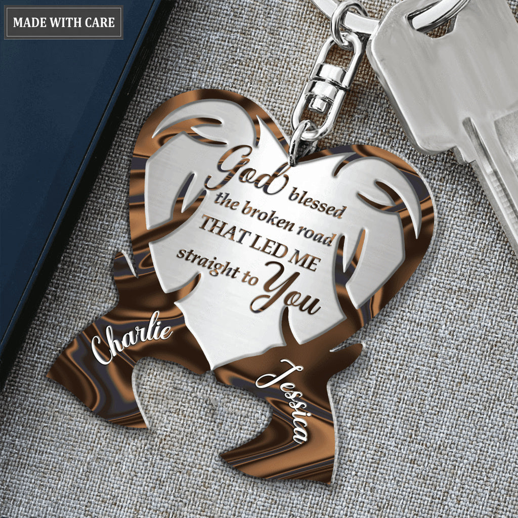 Personalized Hologram Couple Deer God Blessed Keychain