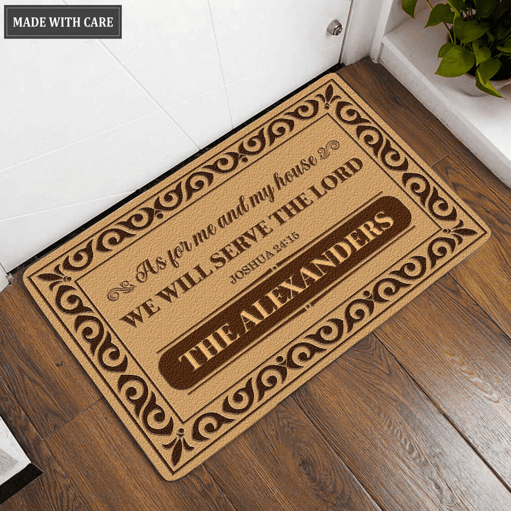 Elegant Monogram As For My House Personalized Family Doormat