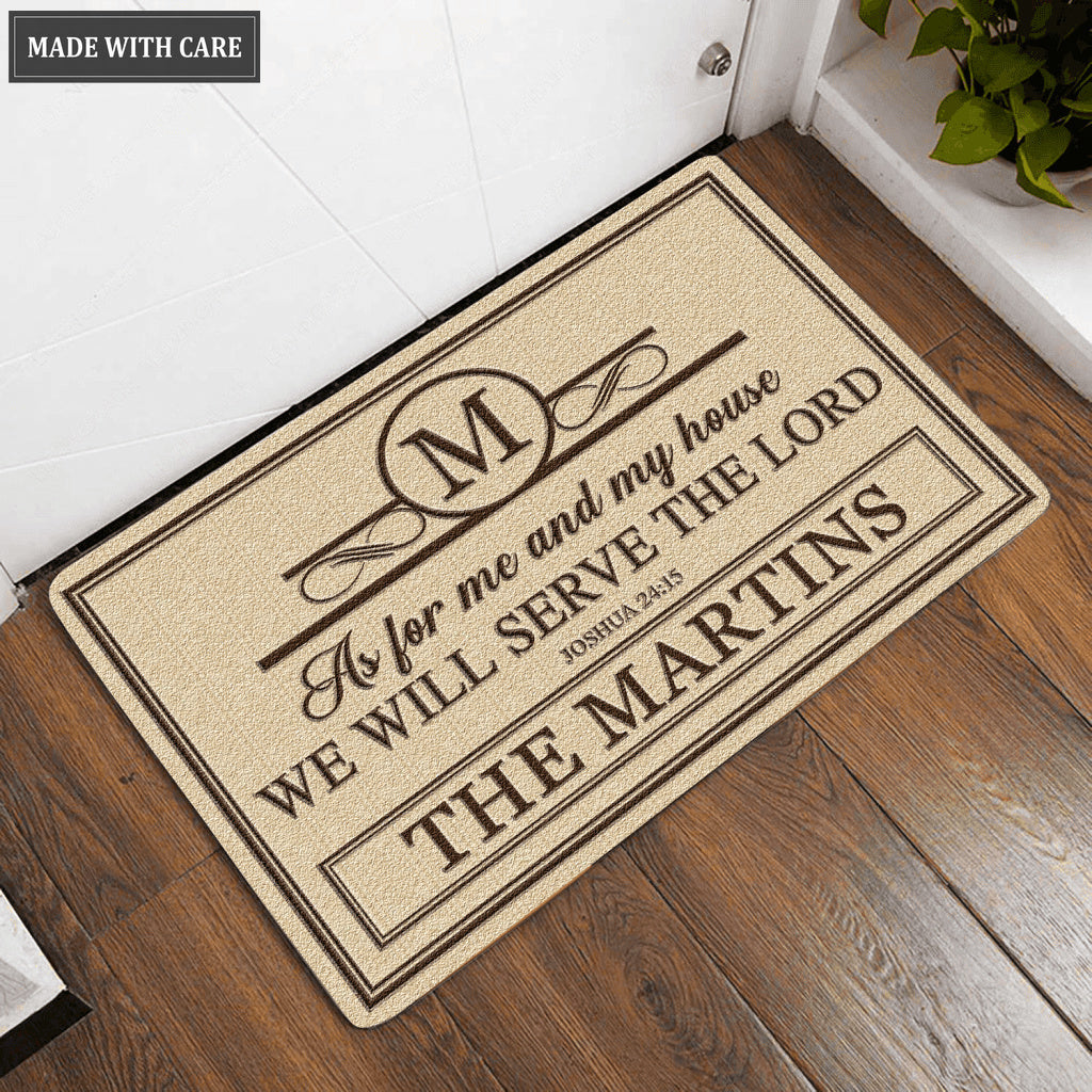 Printfamily Collection Monogram As For My House Personalized Doormat
