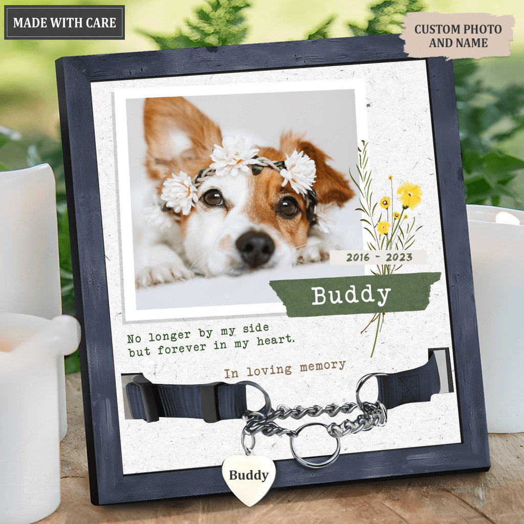 No Longer By My Side - Personalized Custom Pet Memorial Sign