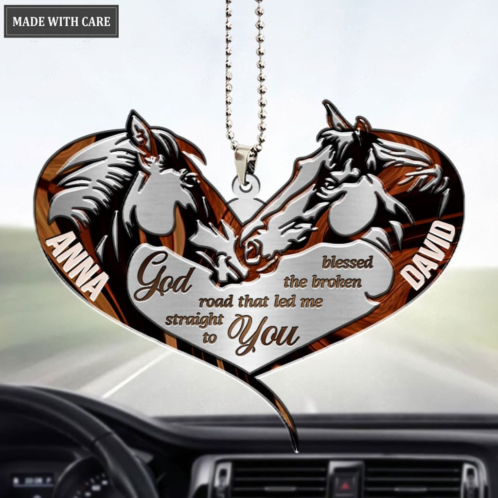 Printfamily M68 Horse Couple God Blessed Personalized Ornament