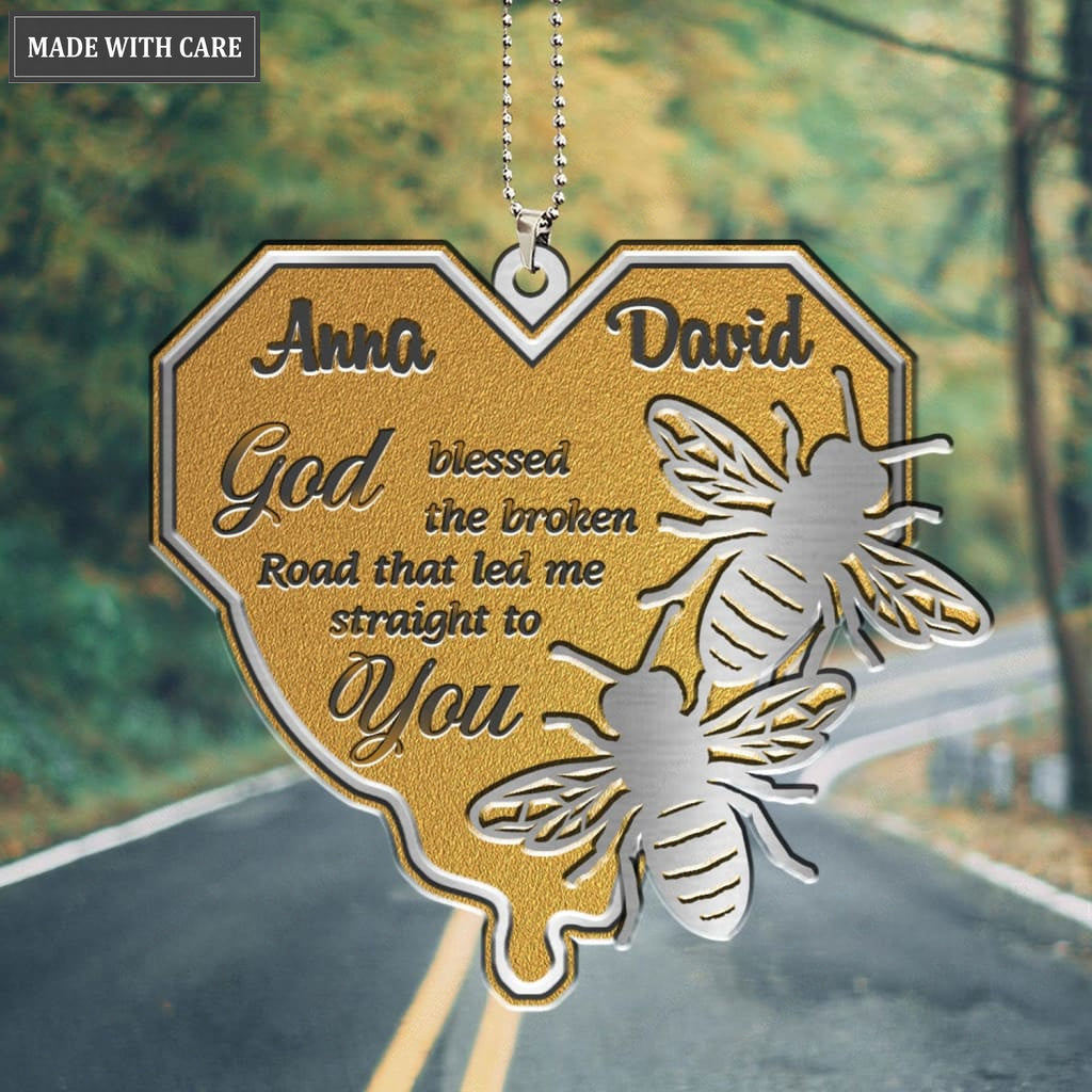 Printfamily M75 Bee Couple God Blessed Personalized Ornament