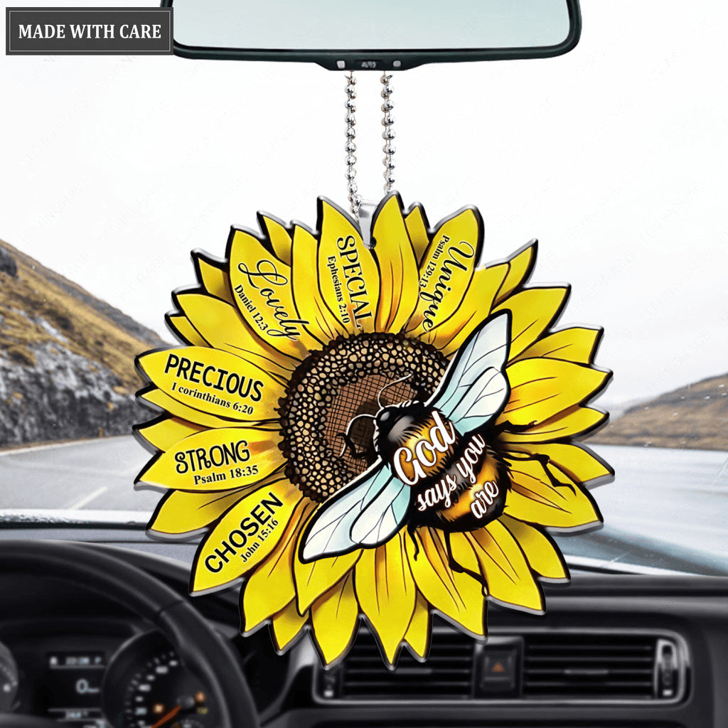 Bee Sunflower God Says You Are Ornament