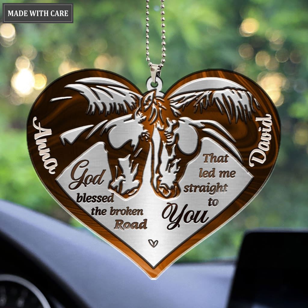 Printfamily M76 Horse Couple God Blessed Personalized Ornament