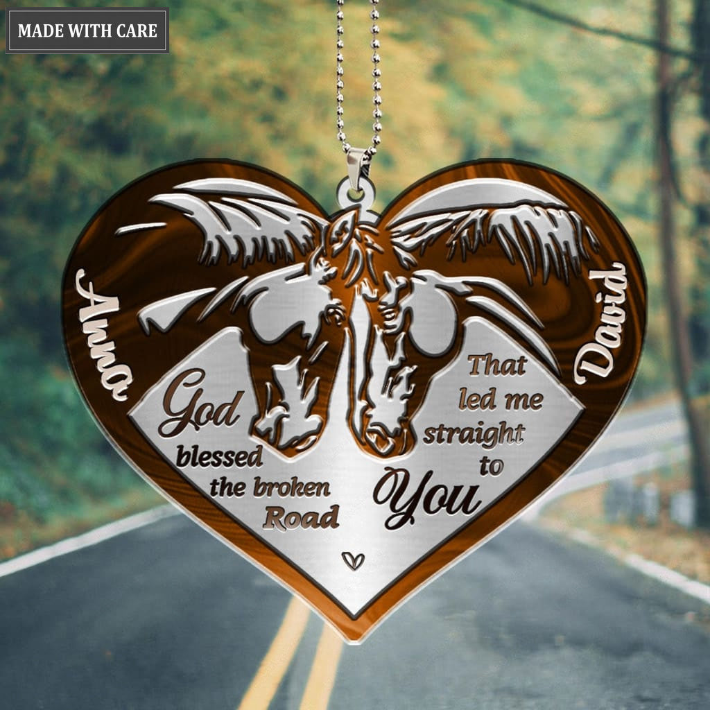 Printfamily M76 Horse Couple God Blessed Personalized Ornament
