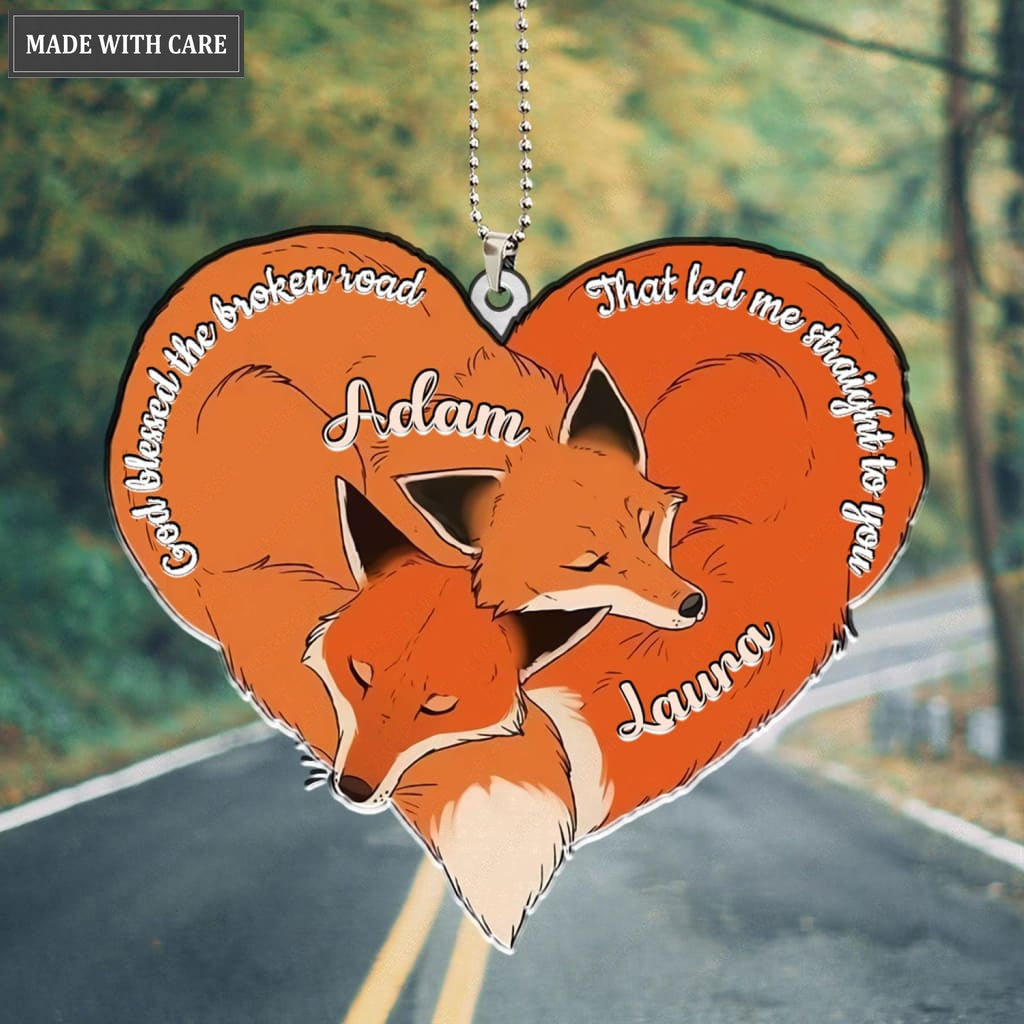 Printfamily M77 Fox Couple God Blessed Personalized Ornament