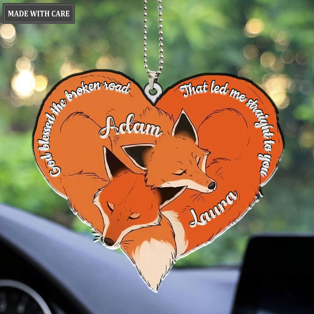 Printfamily M77 Fox Couple God Blessed Personalized Ornament