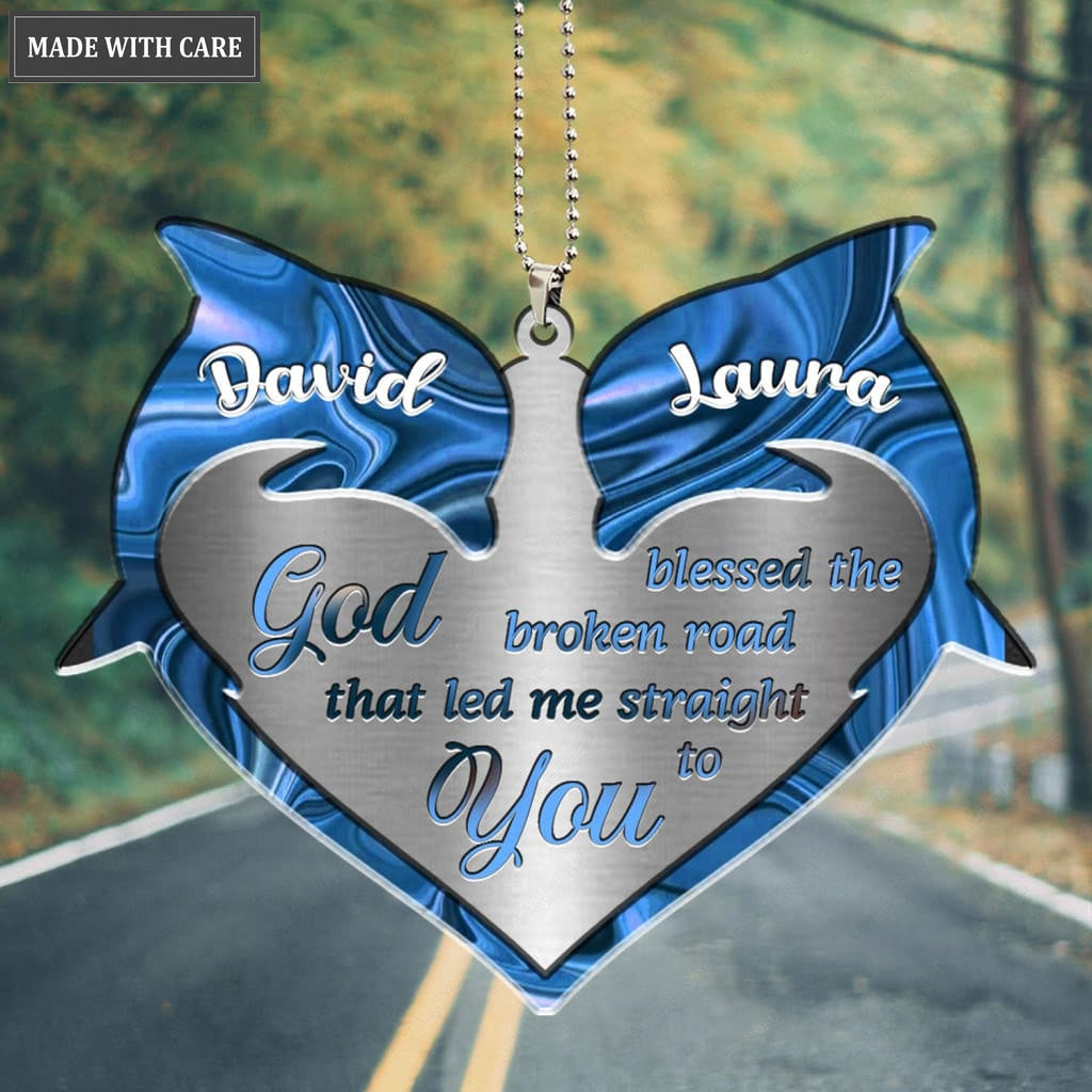 Printfamily M78 Dolphin Couple God Blessed Personalized Ornament