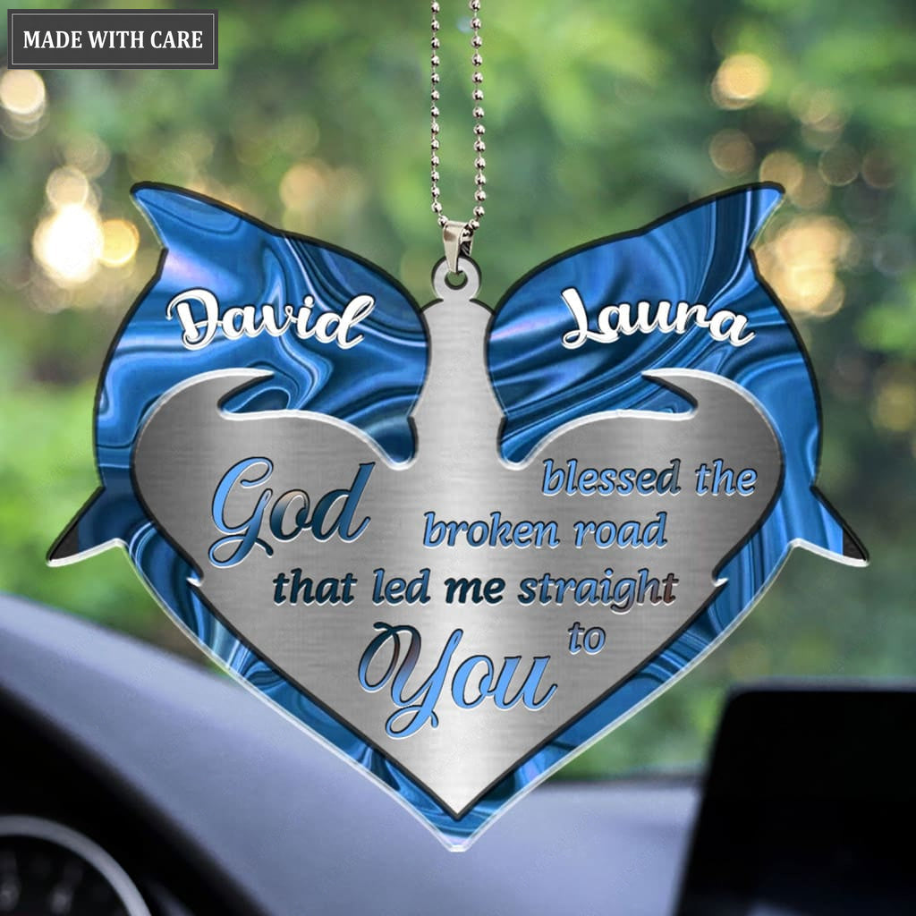 Printfamily M78 Dolphin Couple God Blessed Personalized Ornament