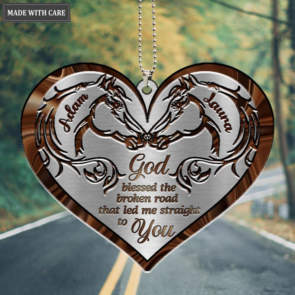 Printfamily M79 Horse Couple God Blessed Personalized Ornament