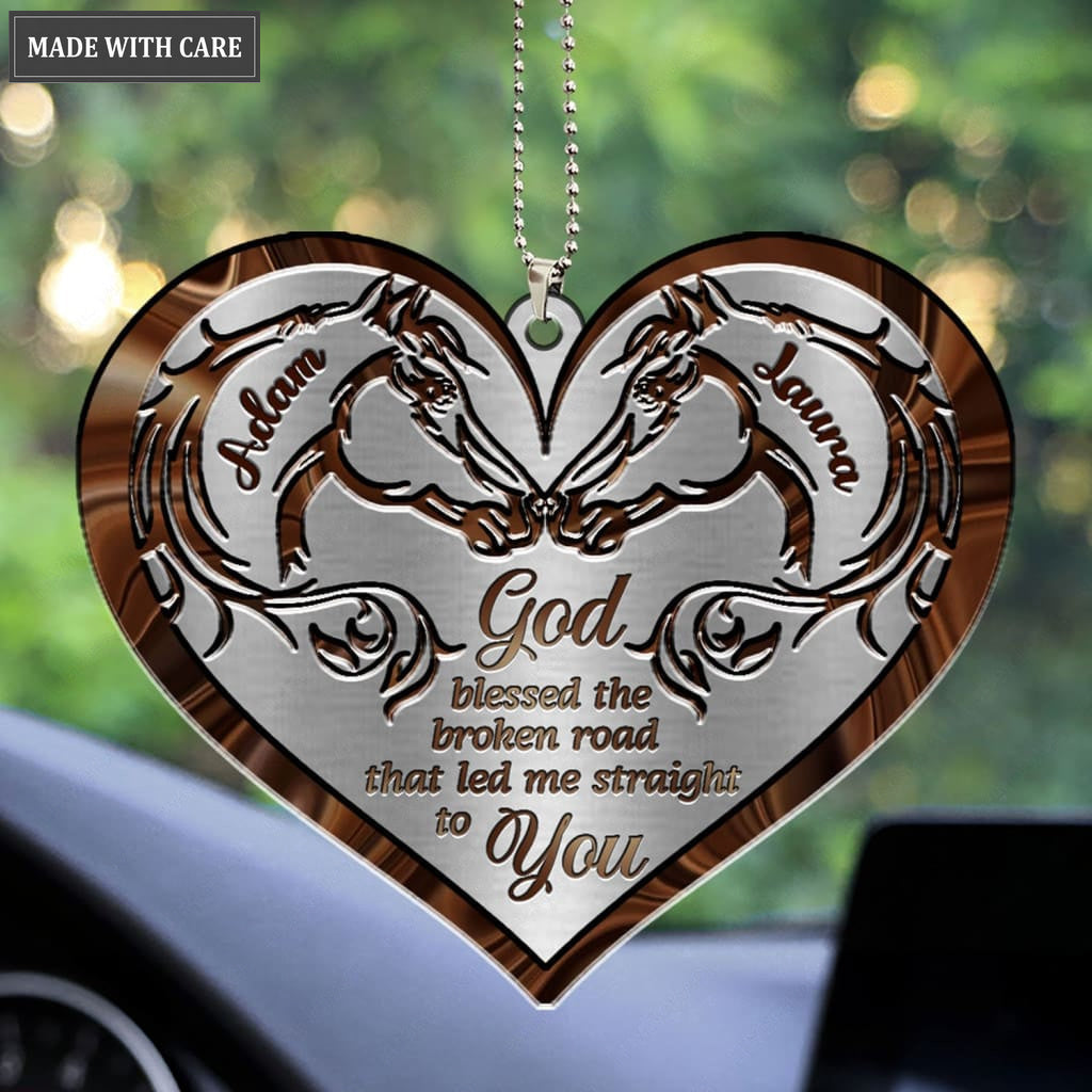 Printfamily M79 Horse Couple God Blessed Personalized Ornament