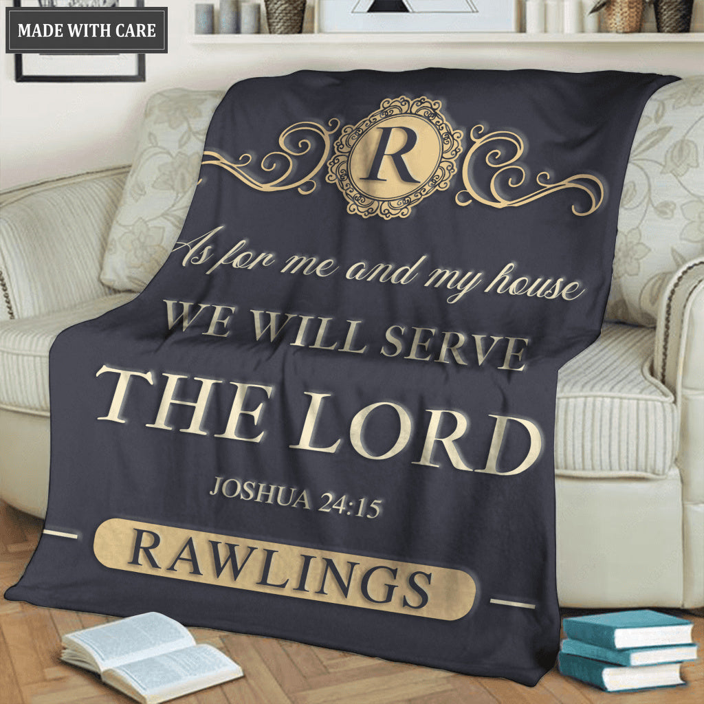 Vintage Elegant As For Me And My House Personalized Blanket