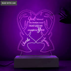 Personalized Couple Deer God Blessed Acrylic Seven Colors Night Light