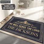 Ripple Border Serve The Lord Personalized Doormat