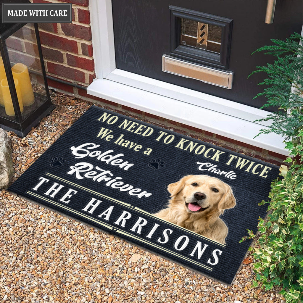 No Need To Knock Twice We Have A Dog - Personalized Custom Doormat