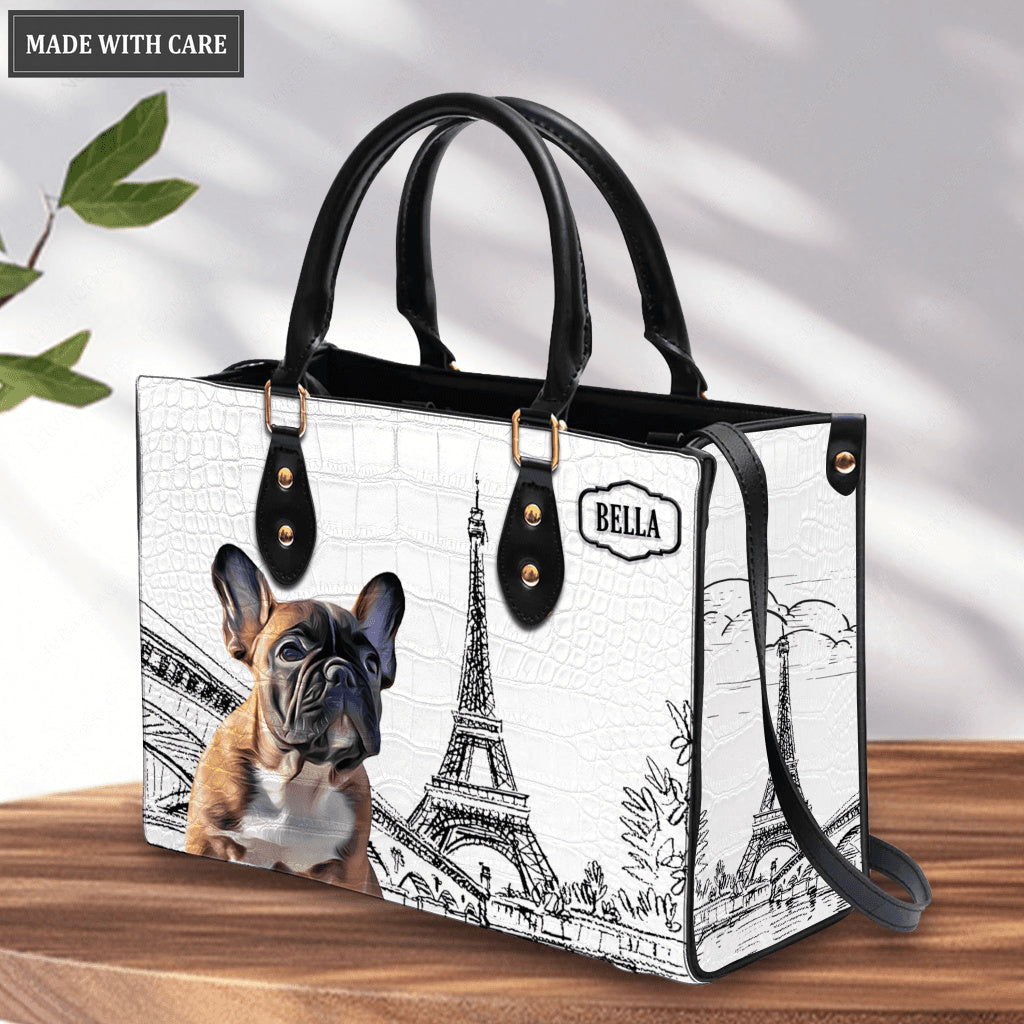 Vintage Eiffel Bag For Pet Lovers - Personalized Custom Leather Bag