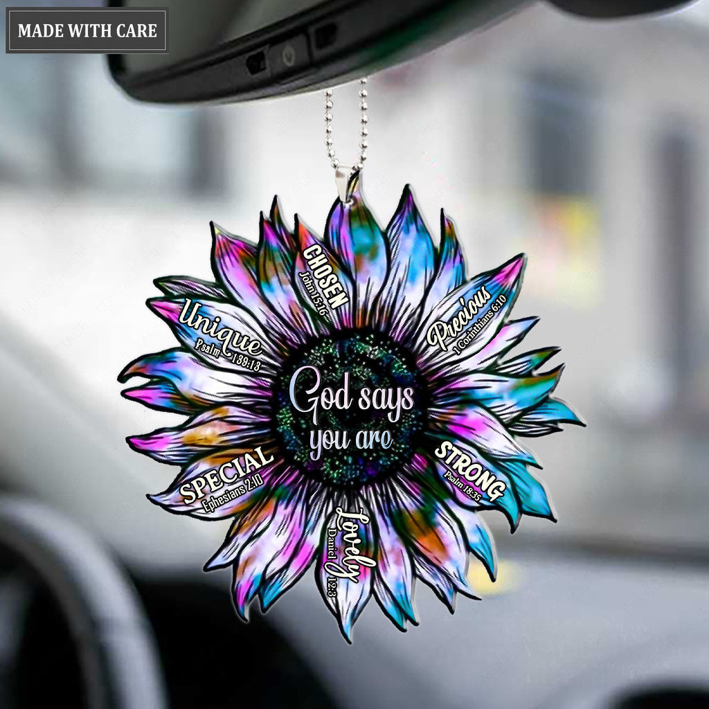 Sunflower Silhouette God Says You Are Ornament Christmas Gift For Women Men For Family Christian Gifts