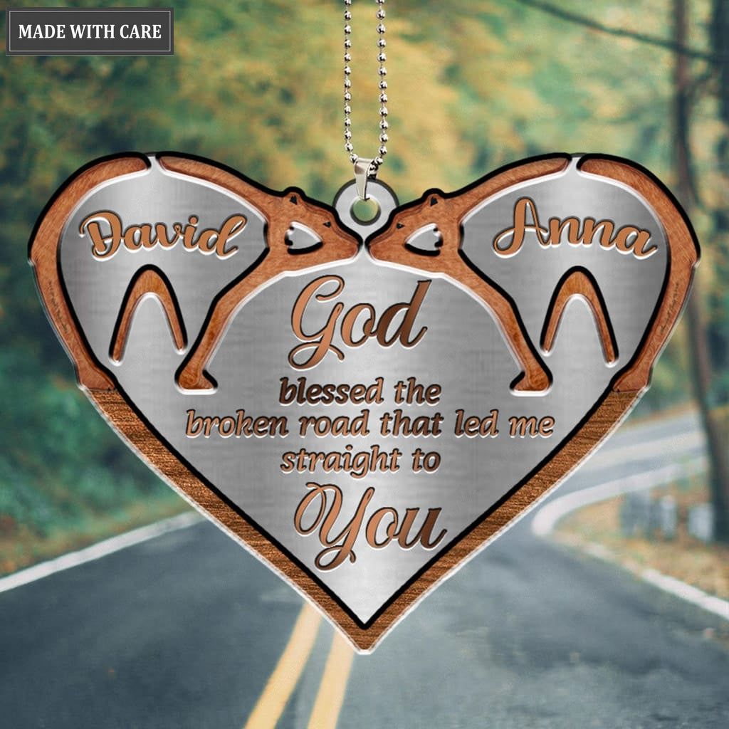 Printfamily M80 Bear Couple God Blessed Personalized Ornament