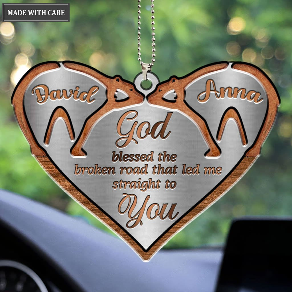 Printfamily M80 Bear Couple God Blessed Personalized Ornament