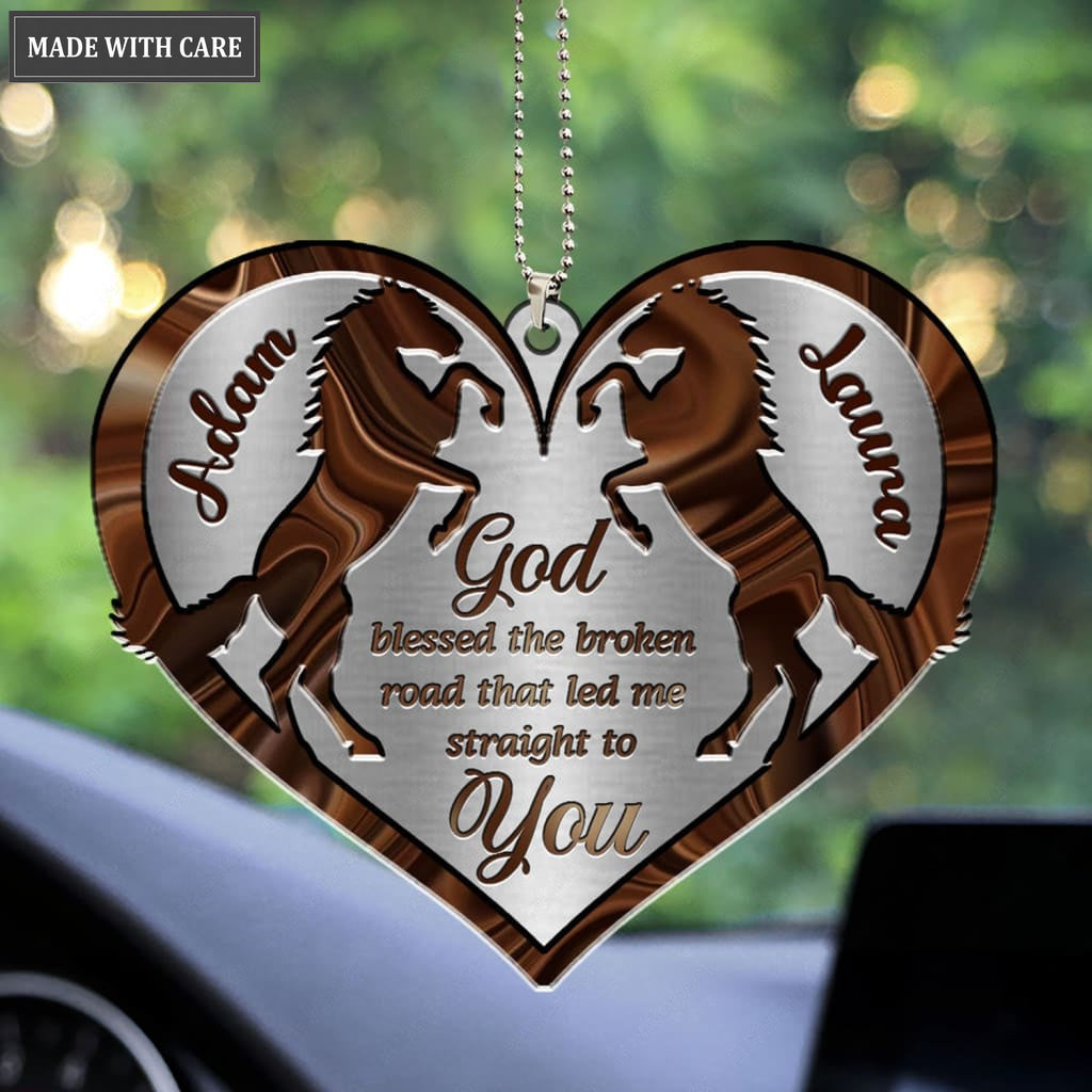 Printfamily M81 Horse Couple God Blessed Personalized Ornament