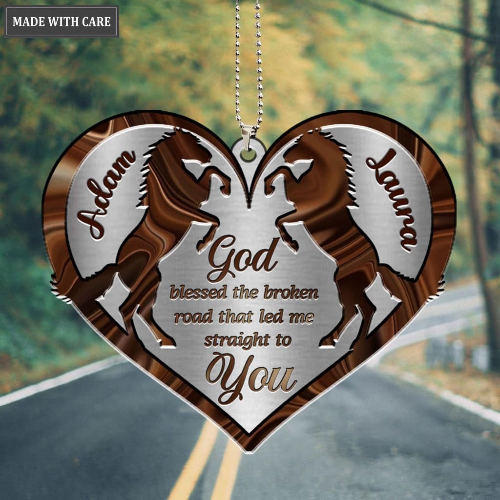 Printfamily M81 Horse Couple God Blessed Personalized Ornament
