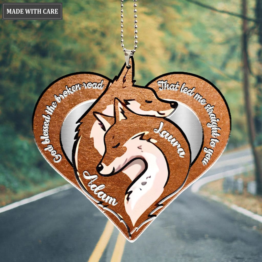 Printfamily M83 Fox Couple God Blessed Personalized Ornament