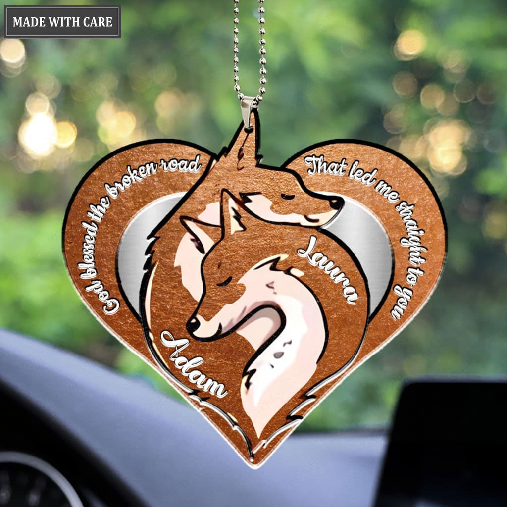 Printfamily M83 Fox Couple God Blessed Personalized Ornament