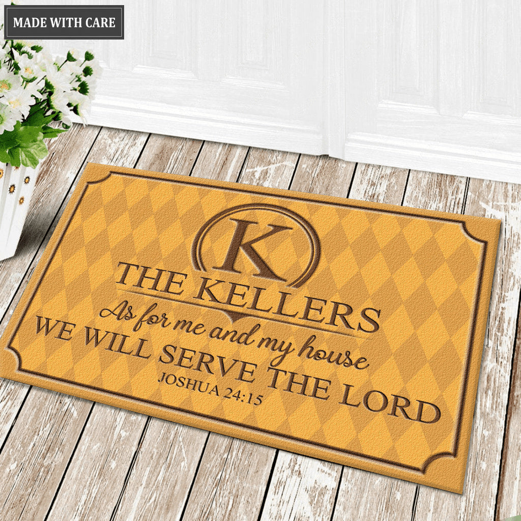 Diamond Background As For My House Personalized Family Doormat