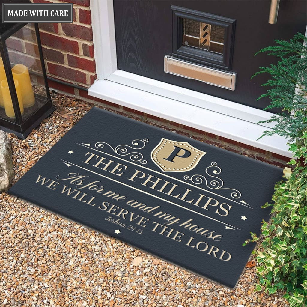 Printfamily M67 Luxury Monogram Collection As For My House Personalized Doormat