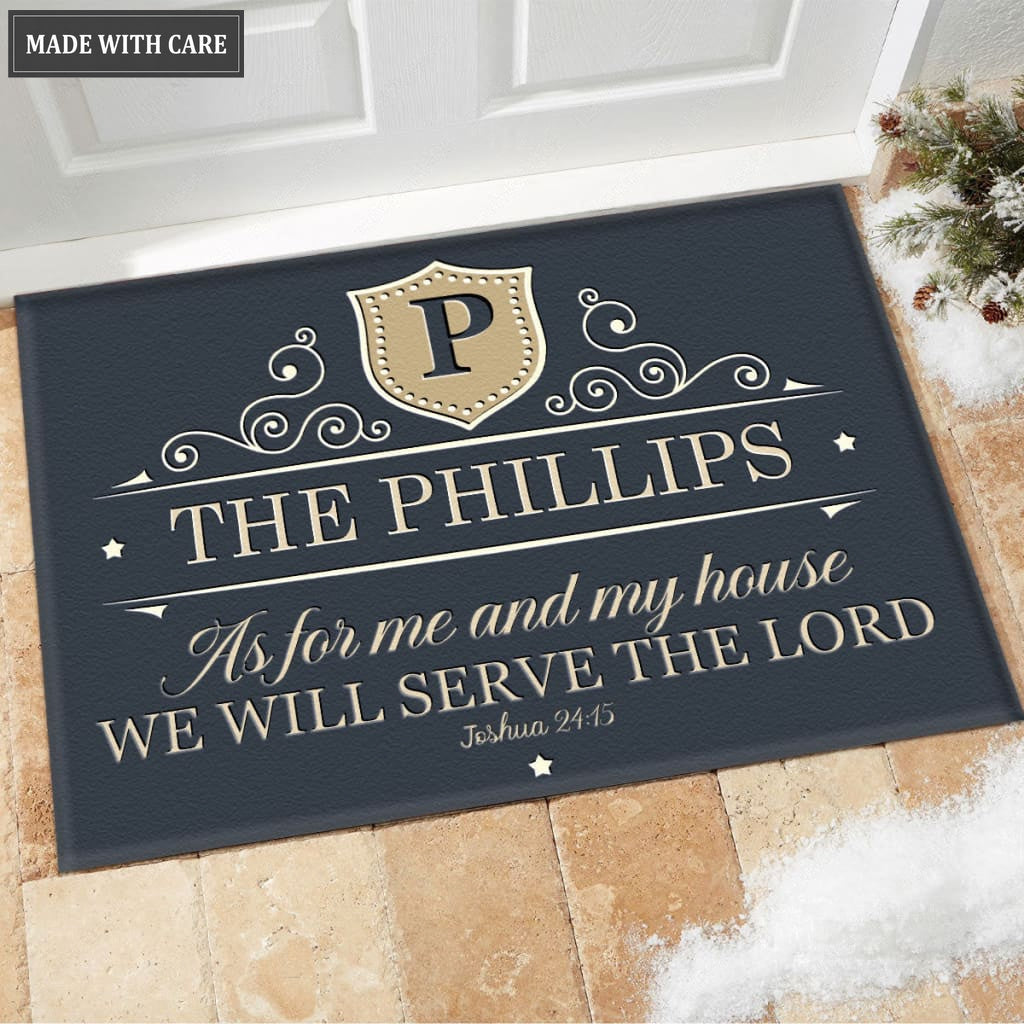 Printfamily M67 Luxury Monogram Collection As For My House Personalized Doormat