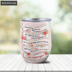 Personalized Hibiscus Ribbon By Glory Wine Tumbler