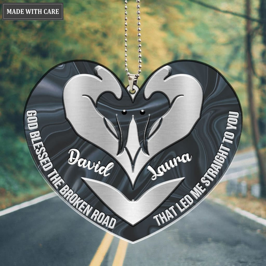 Printfamily M85 Penguin Couple God Blessed Personalized Ornament