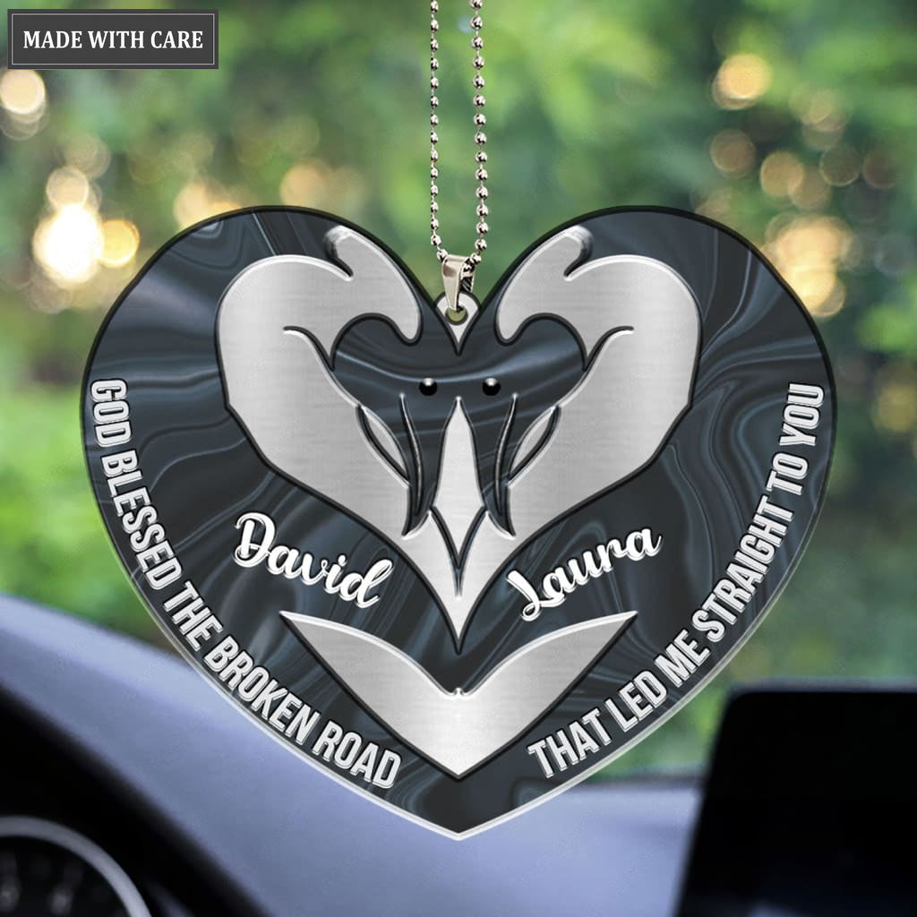 Printfamily M85 Penguin Couple God Blessed Personalized Ornament