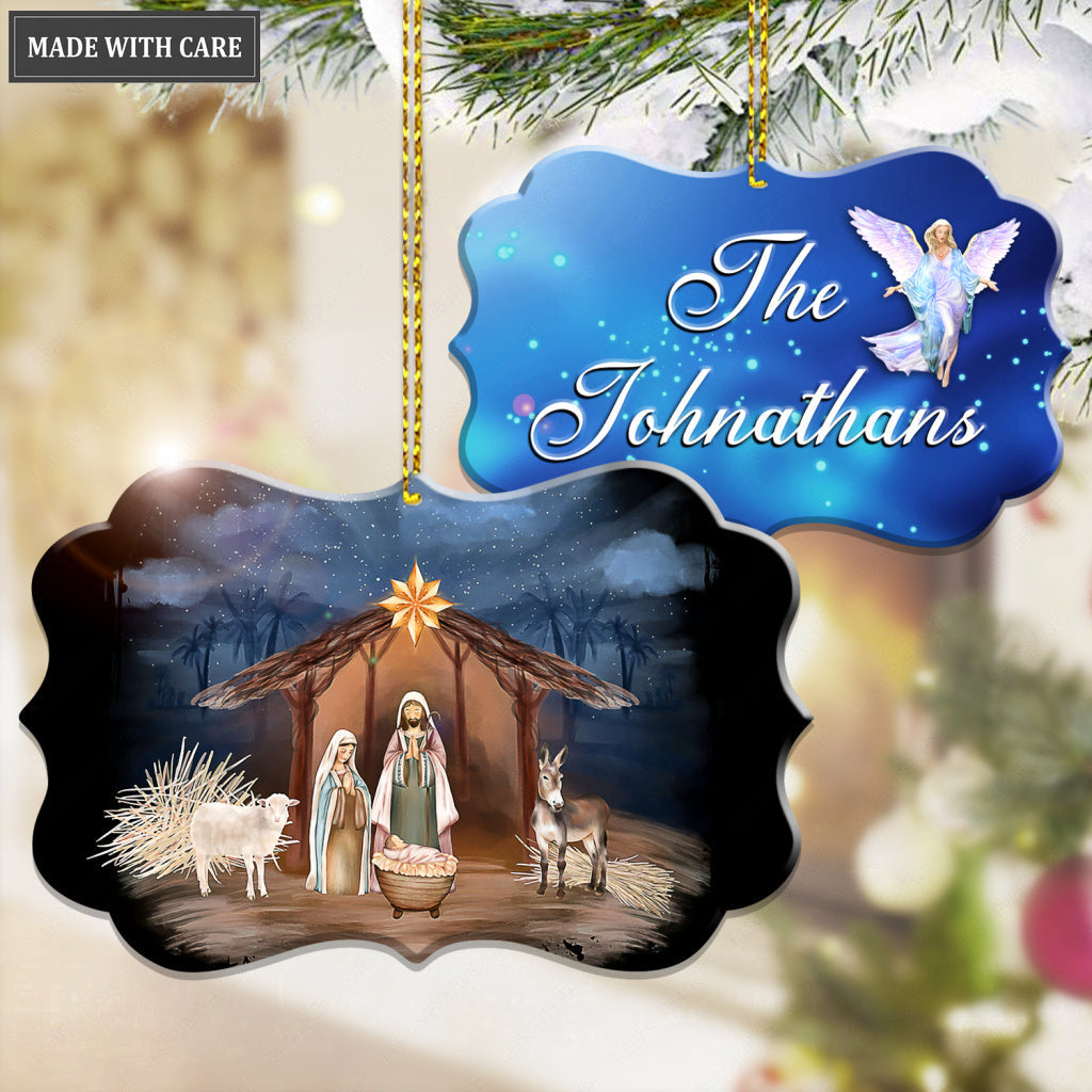 Nativity Scene Personalized Christmas Ornament