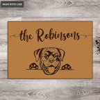 Rottweiler Personalized Doormat, Custom Doormat, Welcome Mat