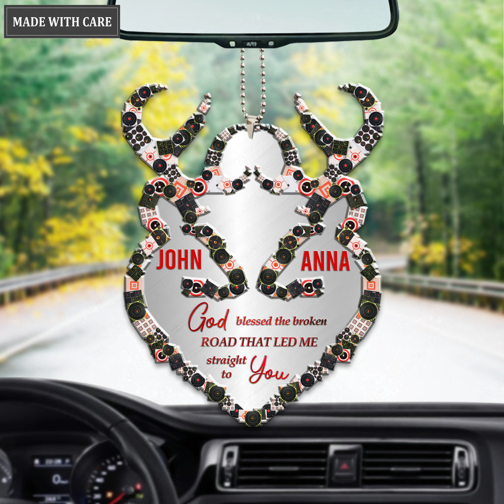 Archery Target God Blessed Deer Couple Personalized Ornament