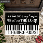 Piano Serve The Lord Personalized Doormat