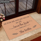 As For Me And My House We Shall Serve the Lord Personalized Doormat