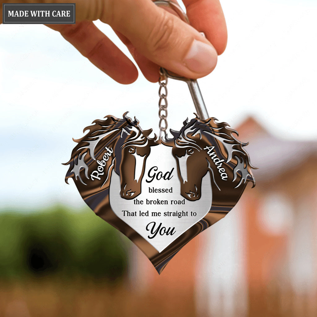 Horses For Couple Personalized Keychain