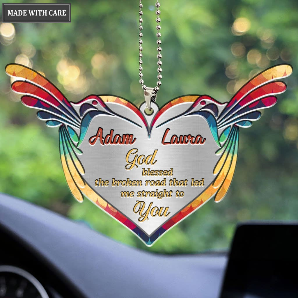 Printfamily M105 Hummingbird Couple God Blessed Personalized Ornament