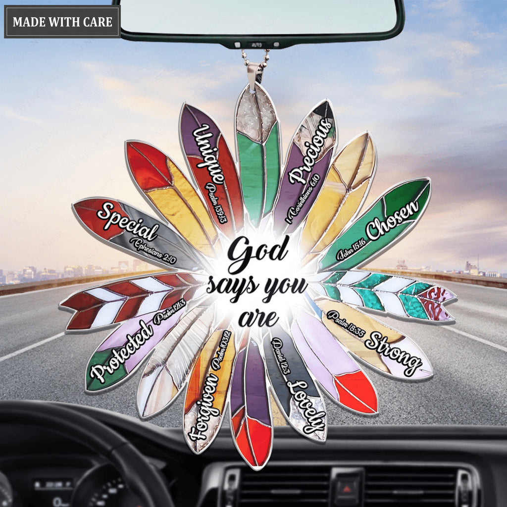 Circle Of Feathers God Says You Are Ornament