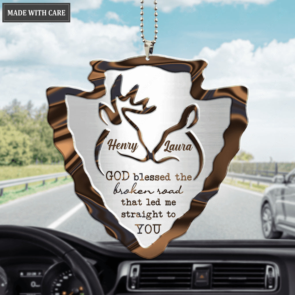 Arrowhead Deer Couple God Blessed Personalized Ornament