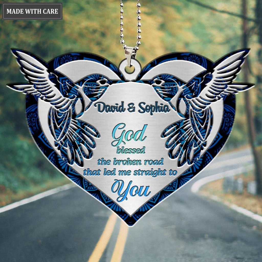 Printfamily M110 Hummingbird Couple God Blessed Personalized Ornament