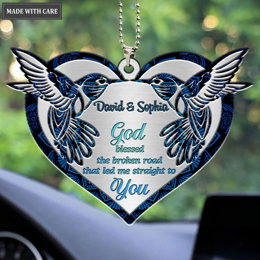 Printfamily M110 Hummingbird Couple God Blessed Personalized Ornament