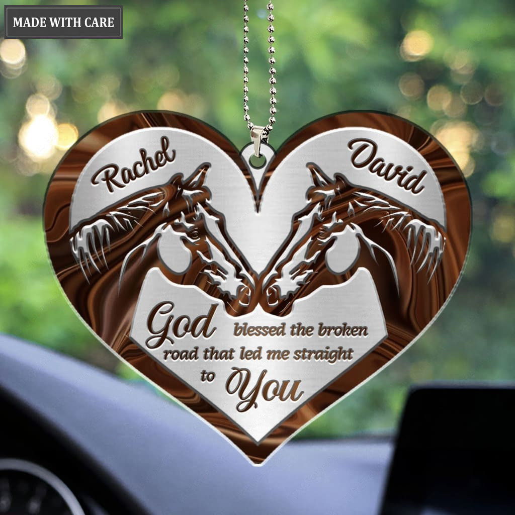Printfamily M112 Horse Couple God Blessed Personalized Ornament