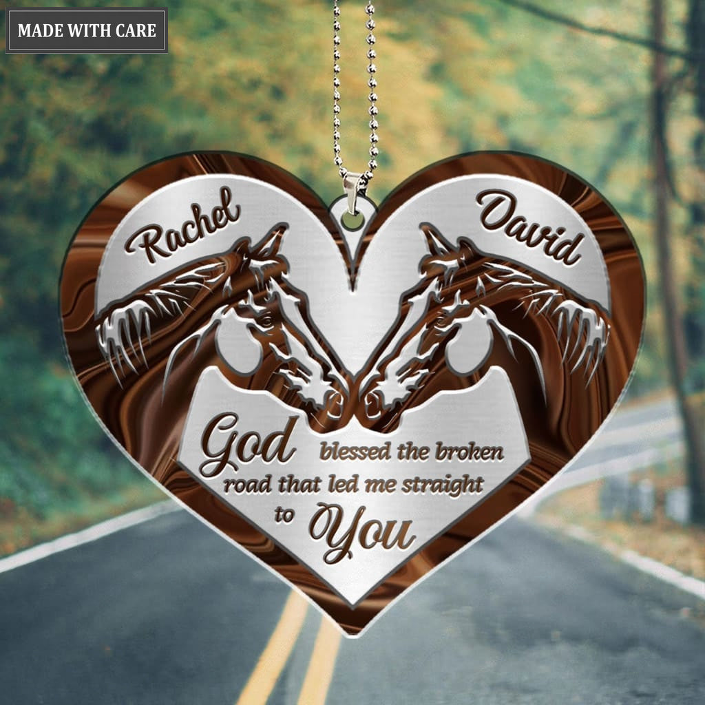 Printfamily M112 Horse Couple God Blessed Personalized Ornament